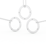 Stunning 0.15 CT Round Moissanite Diamond Circle Necklace in Solid Gold