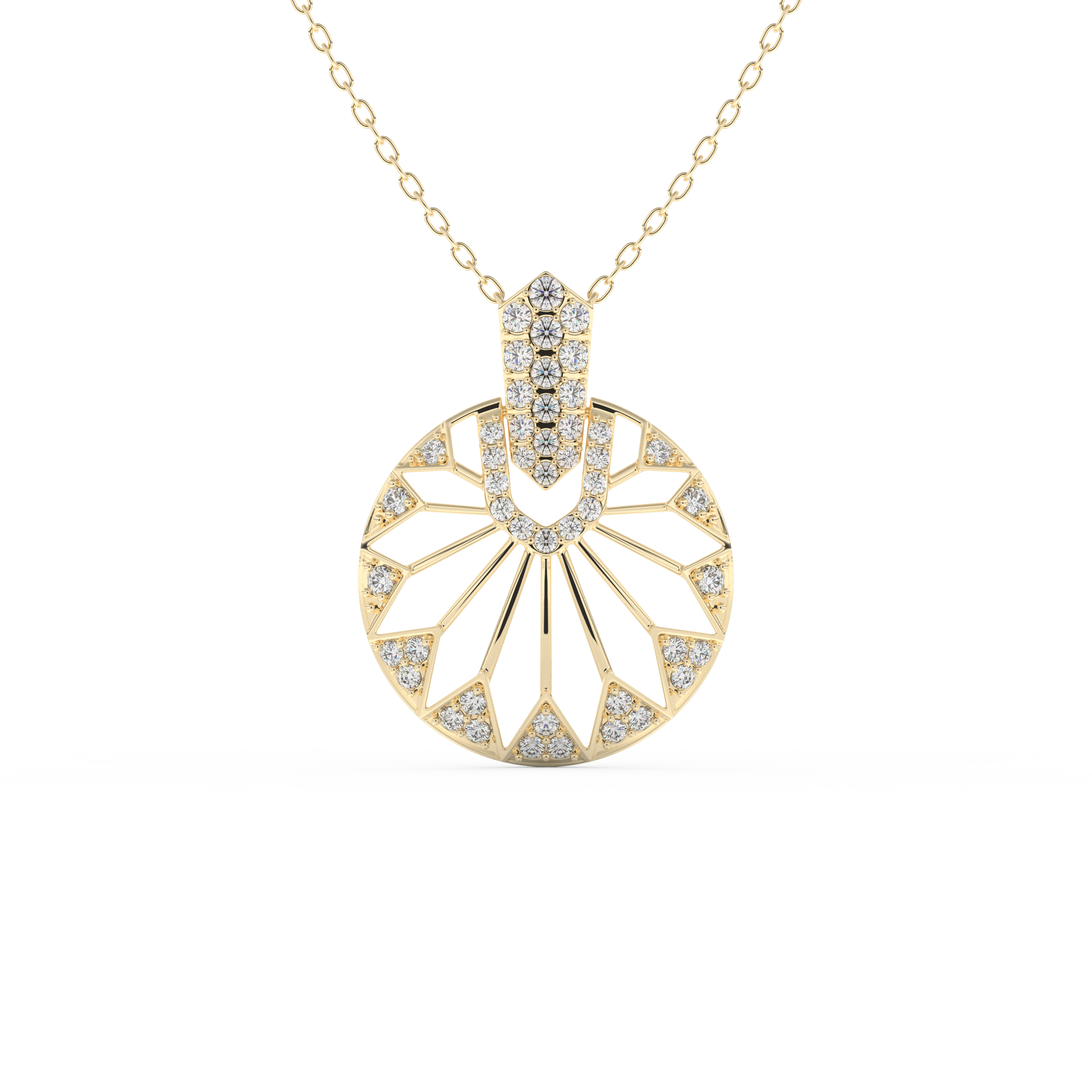 Stunning 0.312 CT Round Moissanite Diamond Multi Stones Necklace in Solid Gold