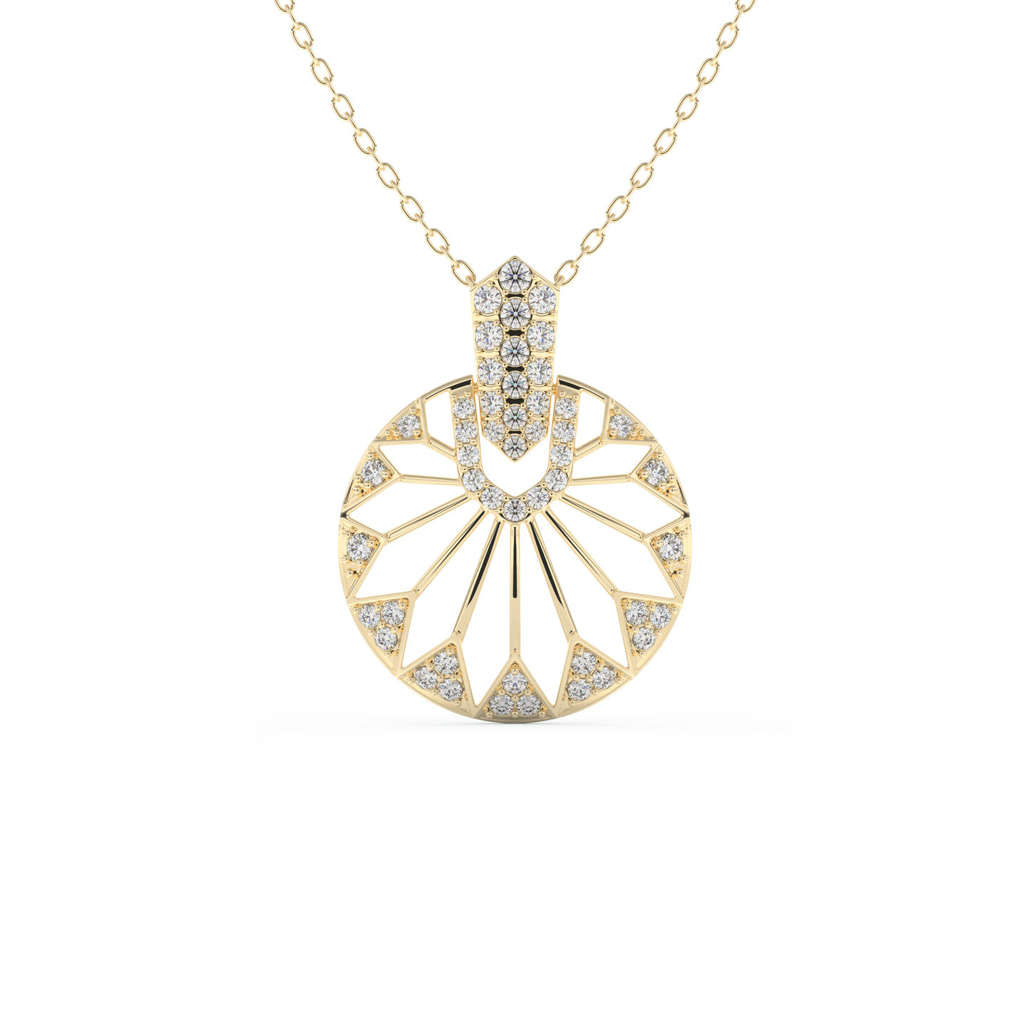 Stunning 0.312 CT Round Moissanite Diamond Multi Stones Necklace in Solid Gold