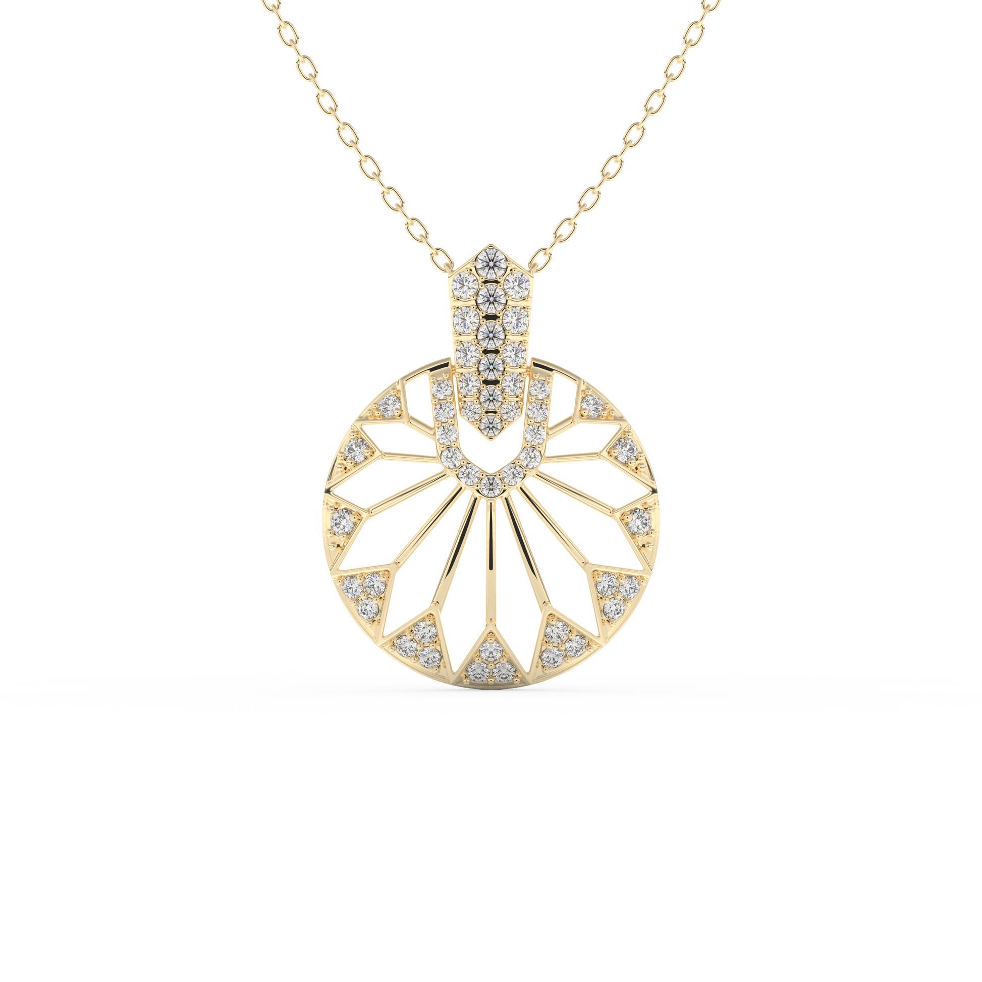 Stunning 0.312 CT Round Moissanite Diamond Multi Stones Necklace in Solid Gold