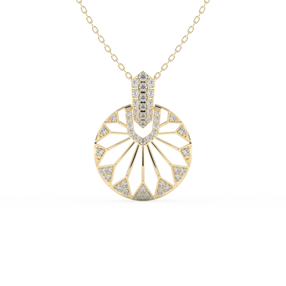 Stunning 0.312 CT Round Moissanite Diamond Multi Stones Necklace in Solid Gold