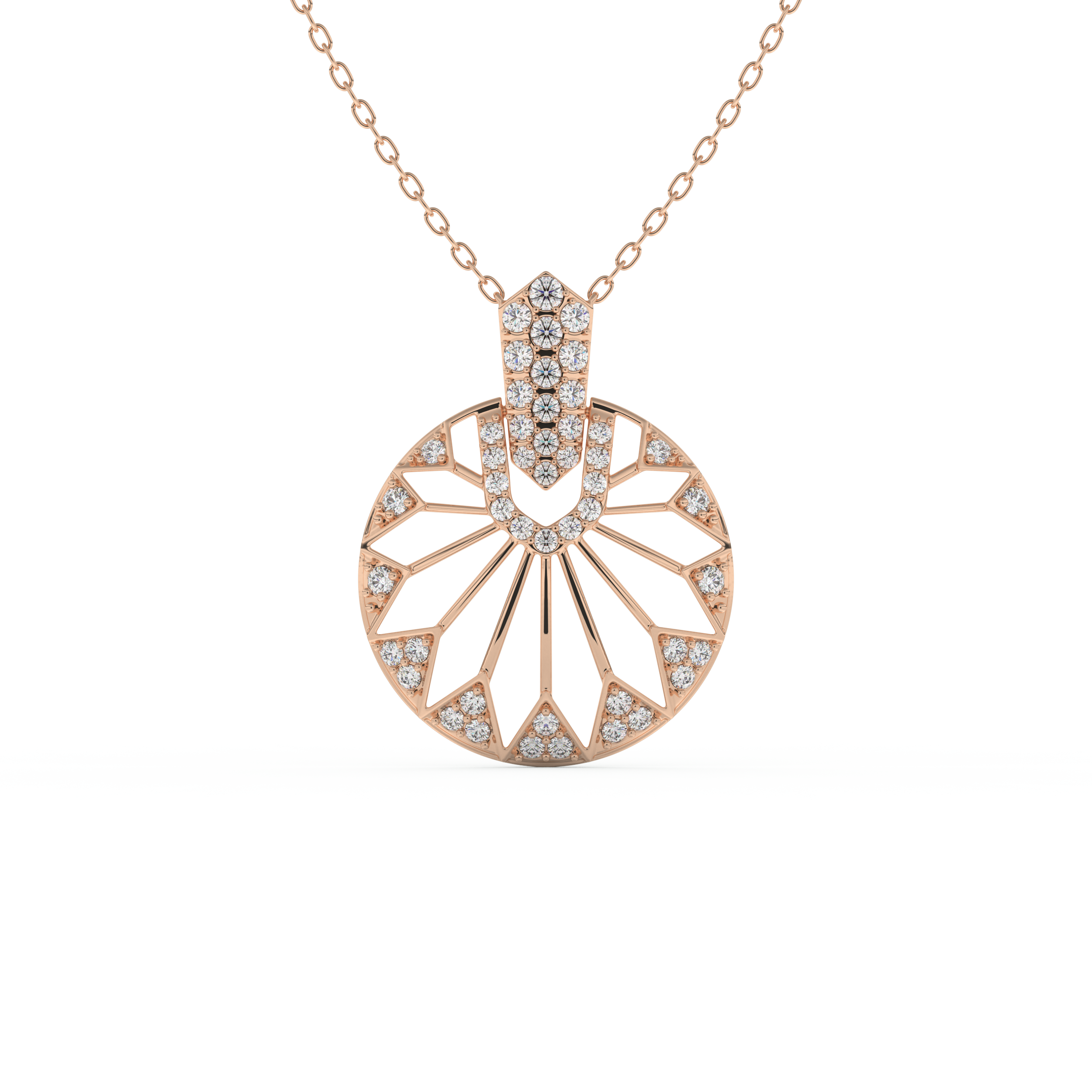 Stunning 0.312 CT Round Moissanite Diamond Multi Stones Necklace in Solid Gold