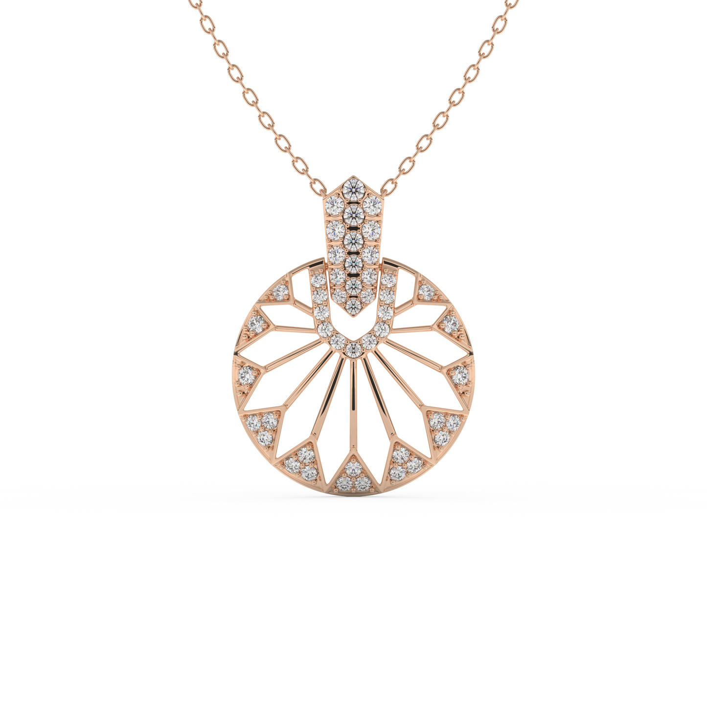 Stunning 0.312 CT Round Moissanite Diamond Multi Stones Necklace in Solid Gold