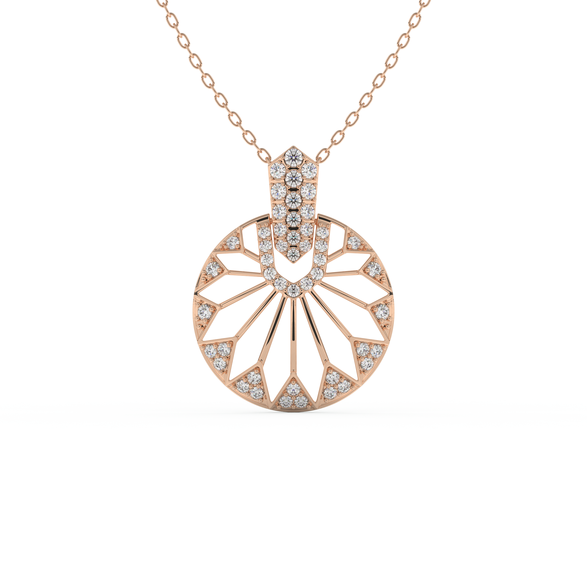Stunning 0.312 CT Round Moissanite Diamond Multi Stones Necklace in Solid Gold