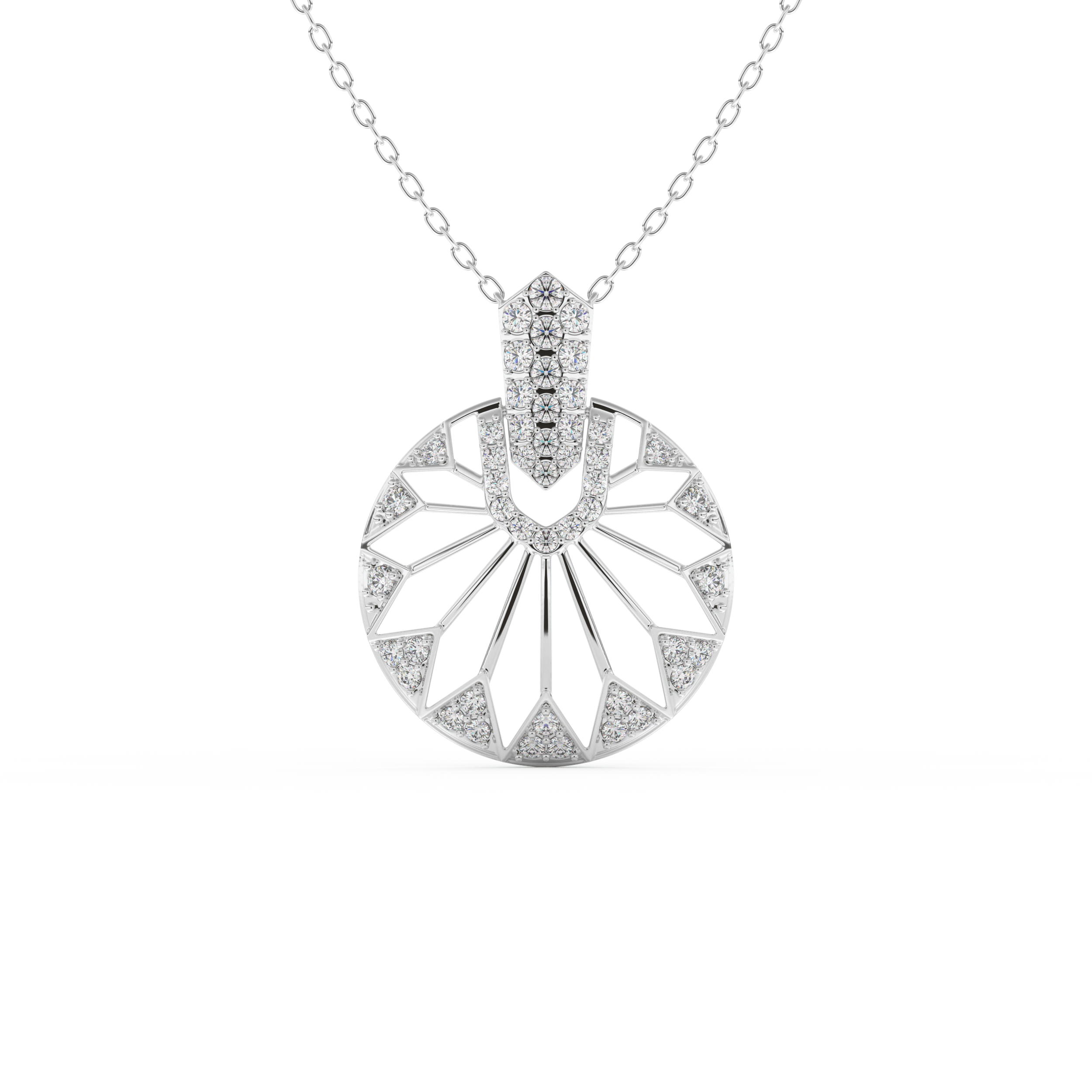 Stunning 0.312 CT Round Moissanite Diamond Multi Stones Necklace in Solid Gold