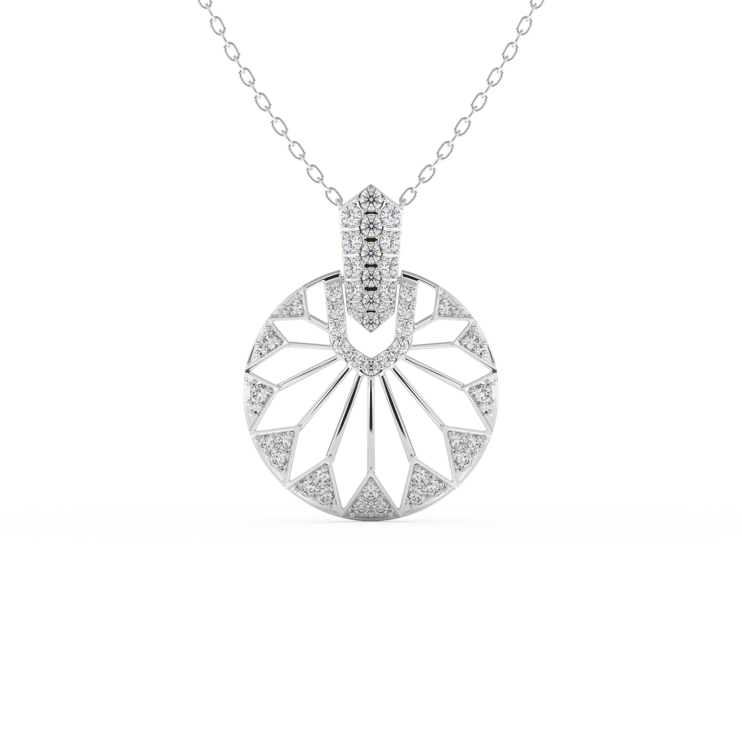 Stunning 0.312 CT Round Moissanite Diamond Multi Stones Necklace in Solid Gold
