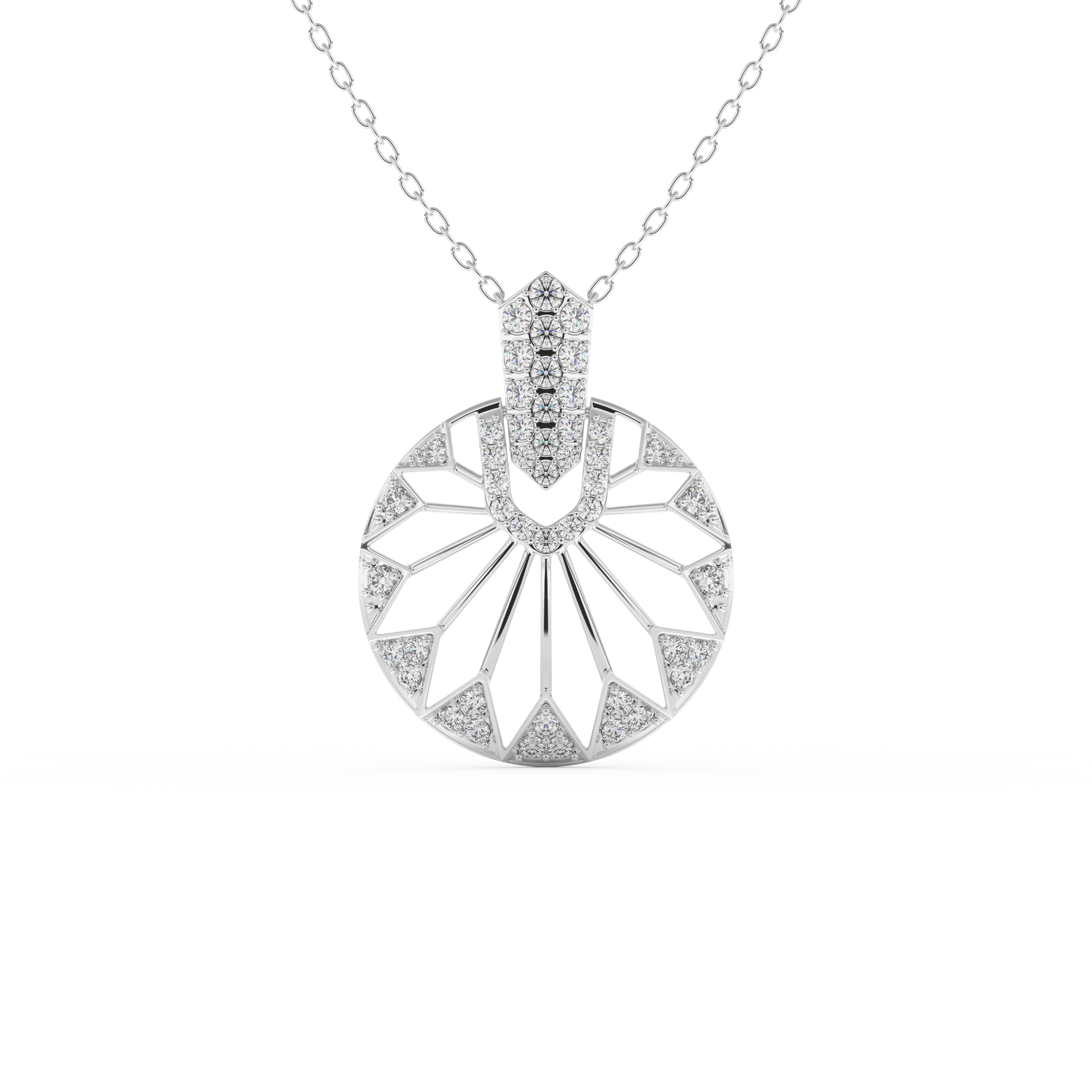 Stunning 0.312 CT Round Moissanite Diamond Multi Stones Necklace in Solid Gold