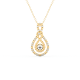 Stunning 0.11 CT Round Moissanite Diamond Multi Stones Necklace in Solid Gold