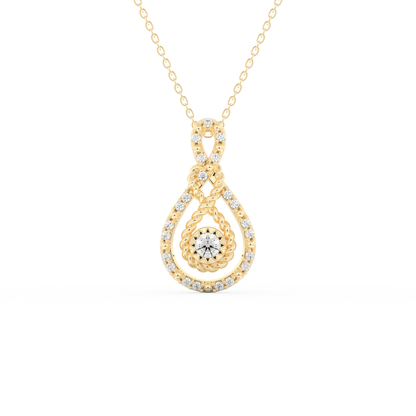 Stunning 0.11 CT Round Moissanite Diamond Multi Stones Necklace in Solid Gold