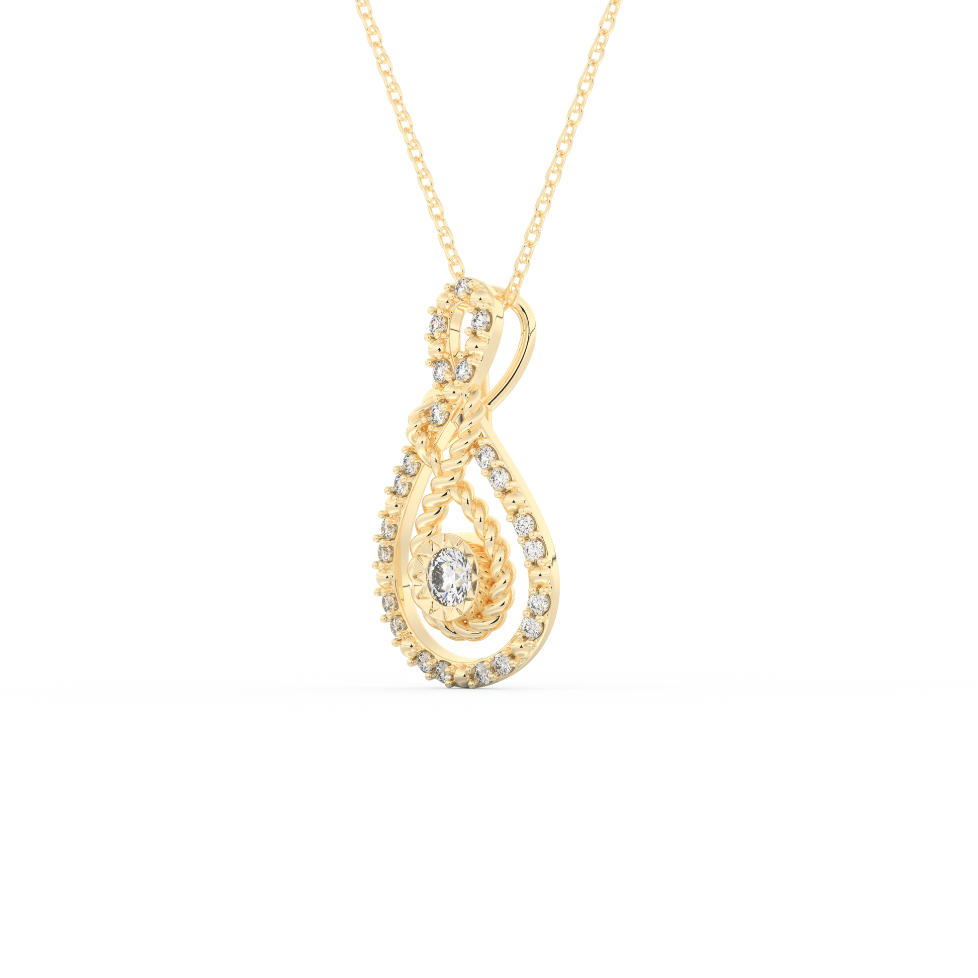 Stunning 0.11 CT Round Moissanite Diamond Multi Stones Necklace in Solid Gold