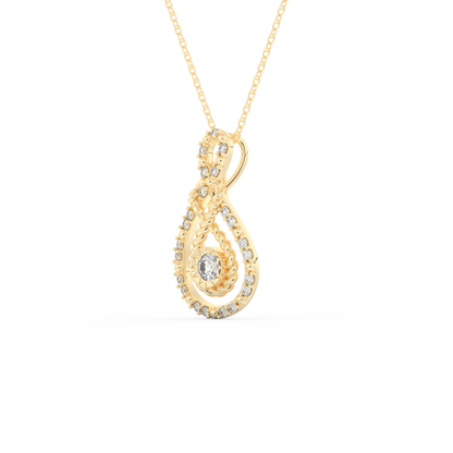 Stunning 0.11 CT Round Moissanite Diamond Multi Stones Necklace in Solid Gold
