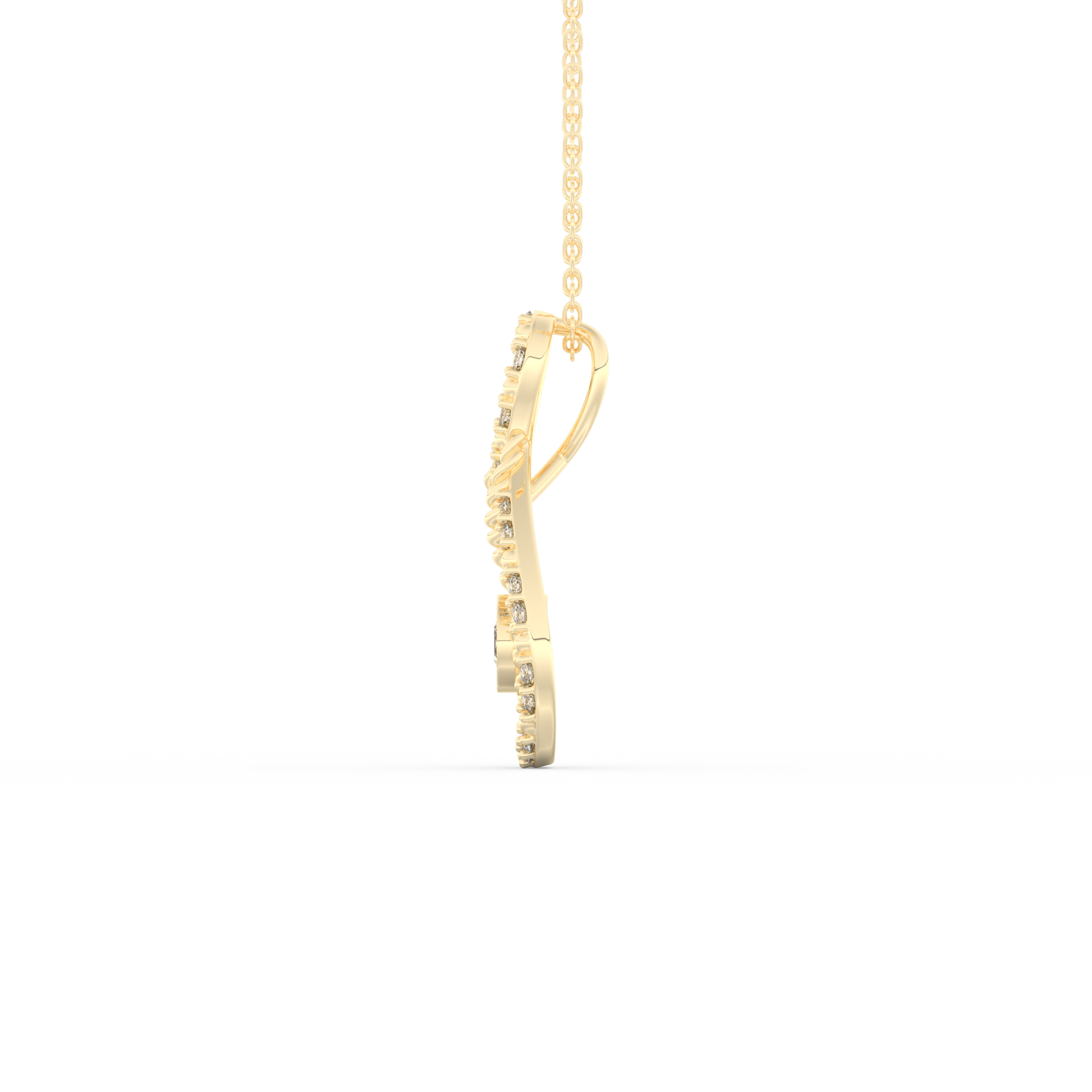Stunning 0.11 CT Round Moissanite Diamond Multi Stones Necklace in Solid Gold