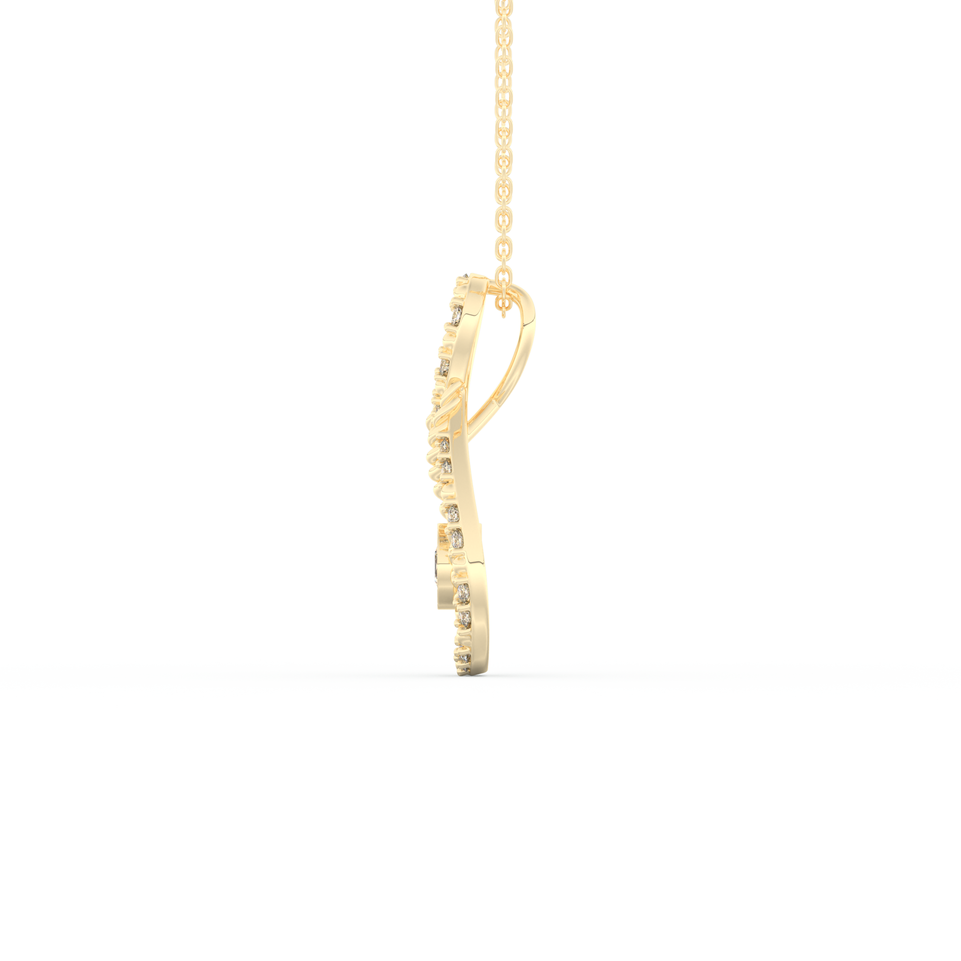 Stunning 0.11 CT Round Moissanite Diamond Multi Stones Necklace in Solid Gold