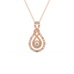 Stunning 0.11 CT Round Moissanite Diamond Multi Stones Necklace in Solid Gold