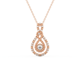 Stunning 0.11 CT Round Moissanite Diamond Multi Stones Necklace in Solid Gold