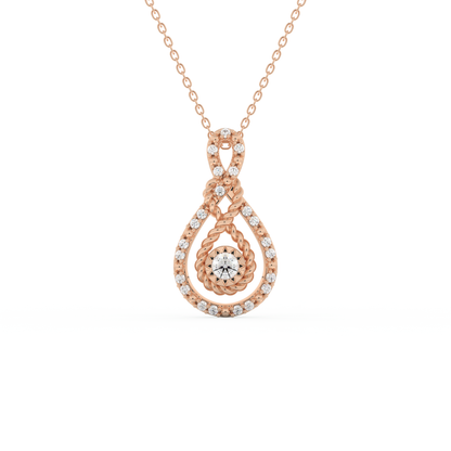 Stunning 0.11 CT Round Moissanite Diamond Multi Stones Necklace in Solid Gold
