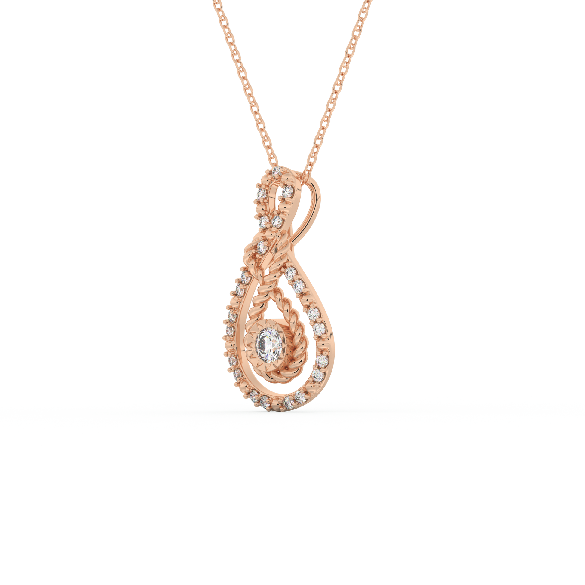 Stunning 0.11 CT Round Moissanite Diamond Multi Stones Necklace in Solid Gold