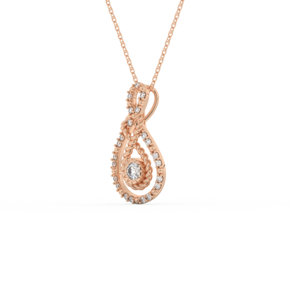 Stunning 0.11 CT Round Moissanite Diamond Multi Stones Necklace in Solid Gold