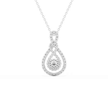 Stunning 0.11 CT Round Moissanite Diamond Multi Stones Necklace in Solid Gold