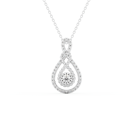 Stunning 0.11 CT Round Moissanite Diamond Multi Stones Necklace in Solid Gold