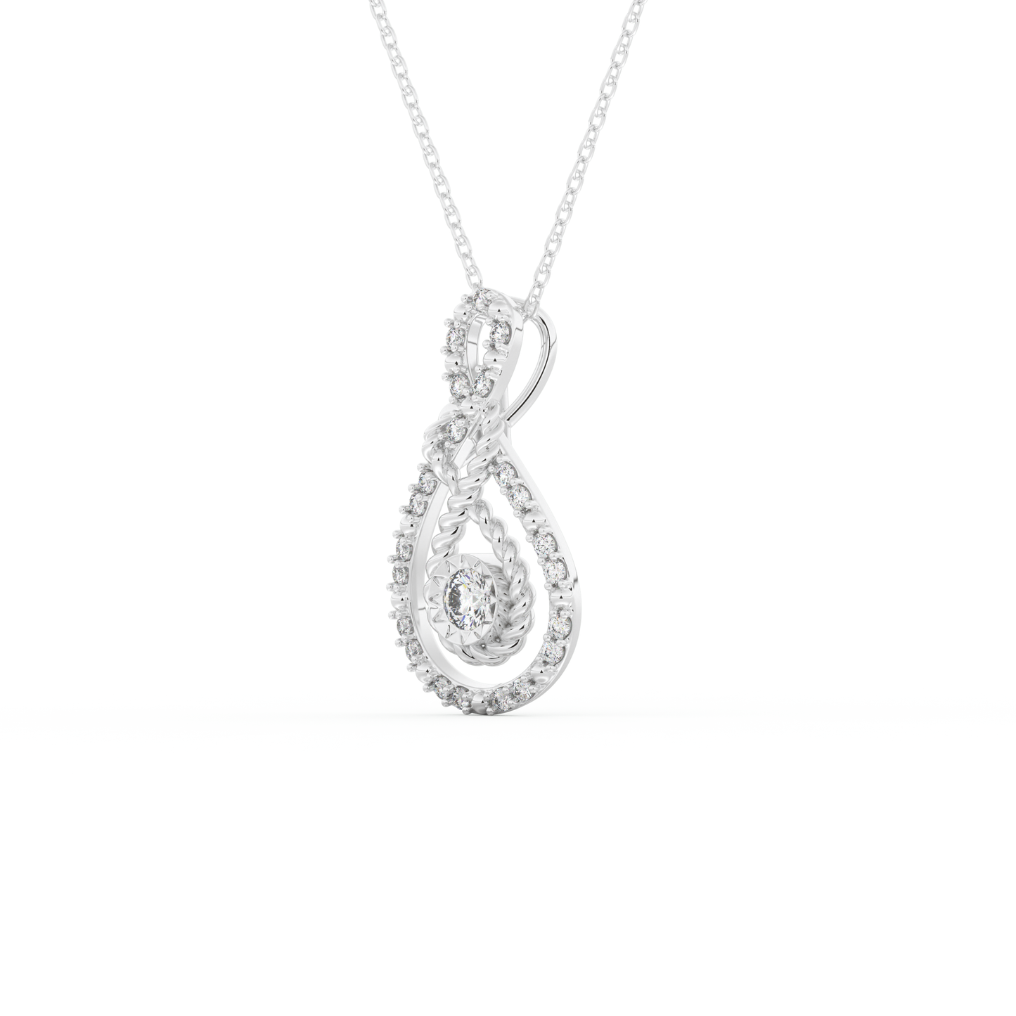 Stunning 0.11 CT Round Moissanite Diamond Multi Stones Necklace in Solid Gold