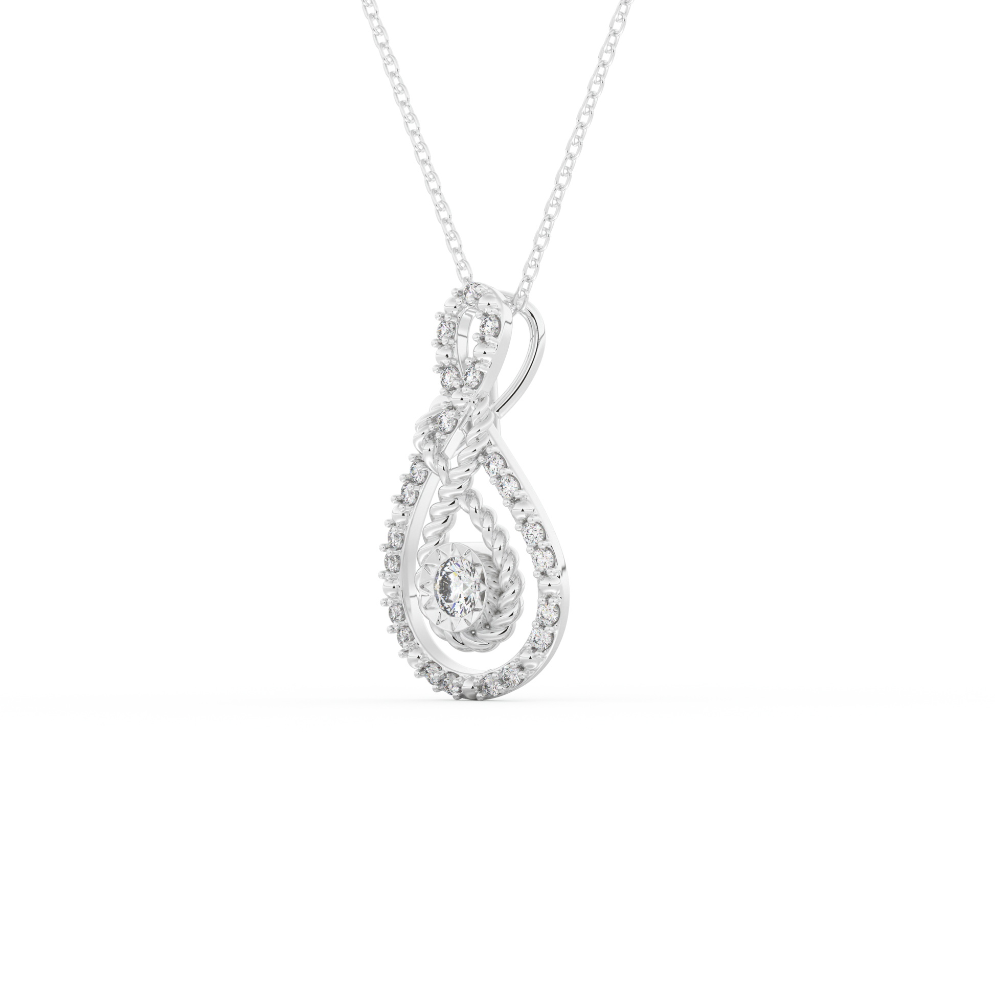 Stunning 0.11 CT Round Moissanite Diamond Multi Stones Necklace in Solid Gold