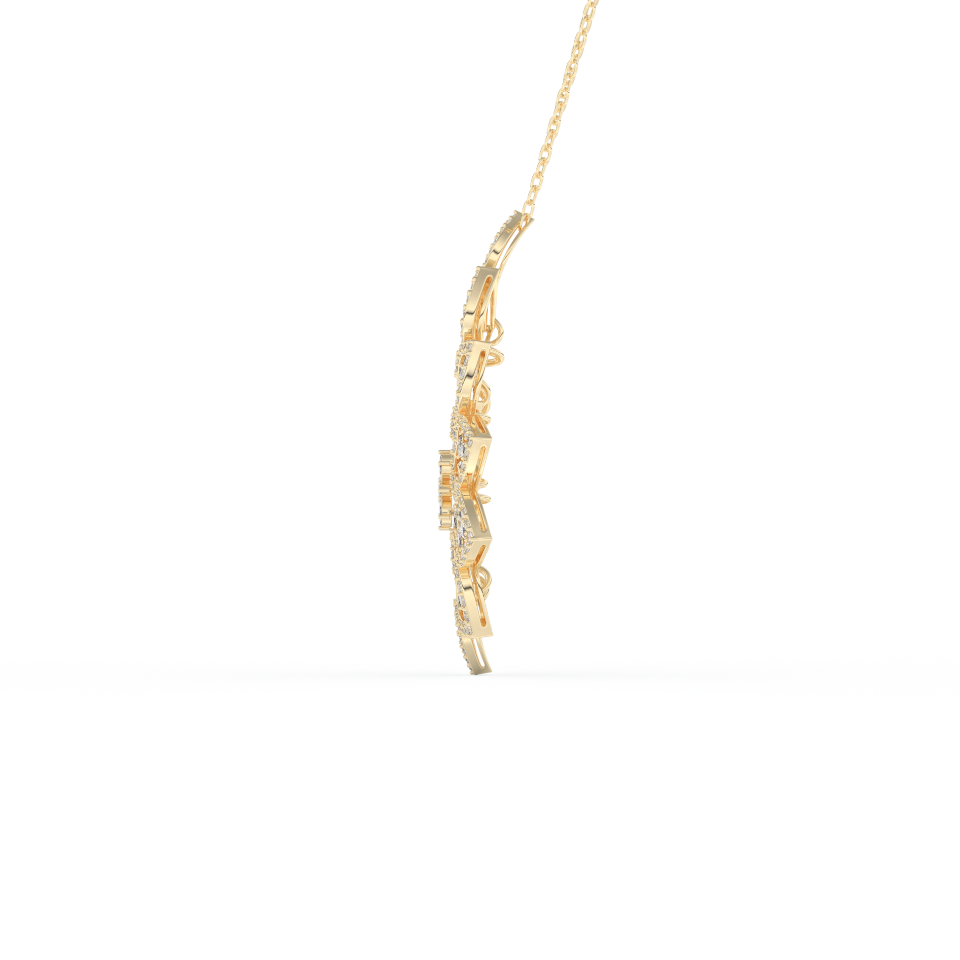 Stunning 0.506 CT Round Moissanite Diamond Floral Necklace in Solid Gold