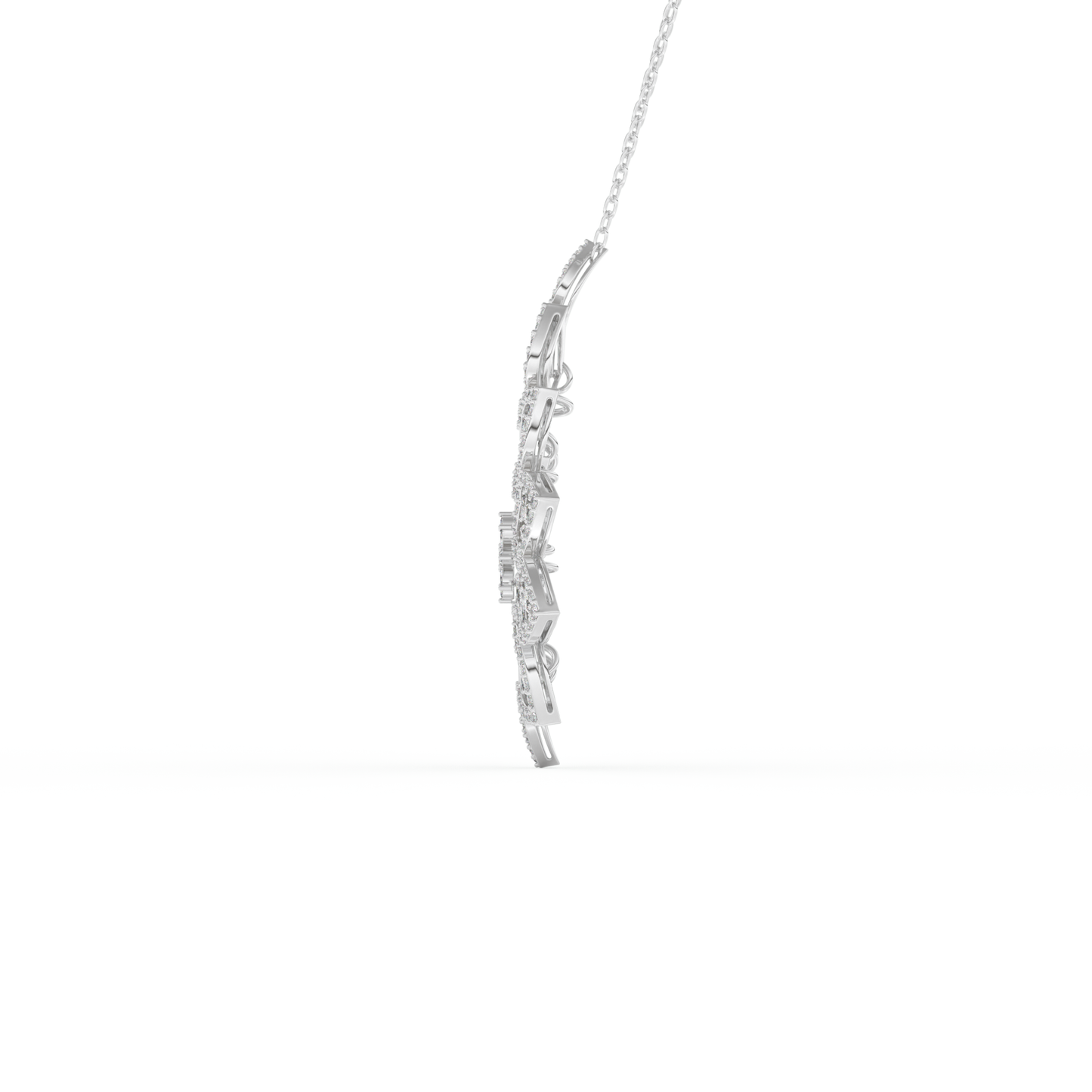 Stunning 0.506 CT Round Moissanite Diamond Floral Necklace in Solid Gold