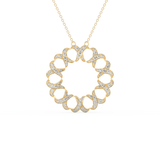 Stunning 0.302 CT Round Moissanite Diamond Spiral Necklace in Solid Gold