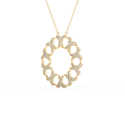 Stunning 0.302 CT Round Moissanite Diamond Spiral Necklace in Solid Gold