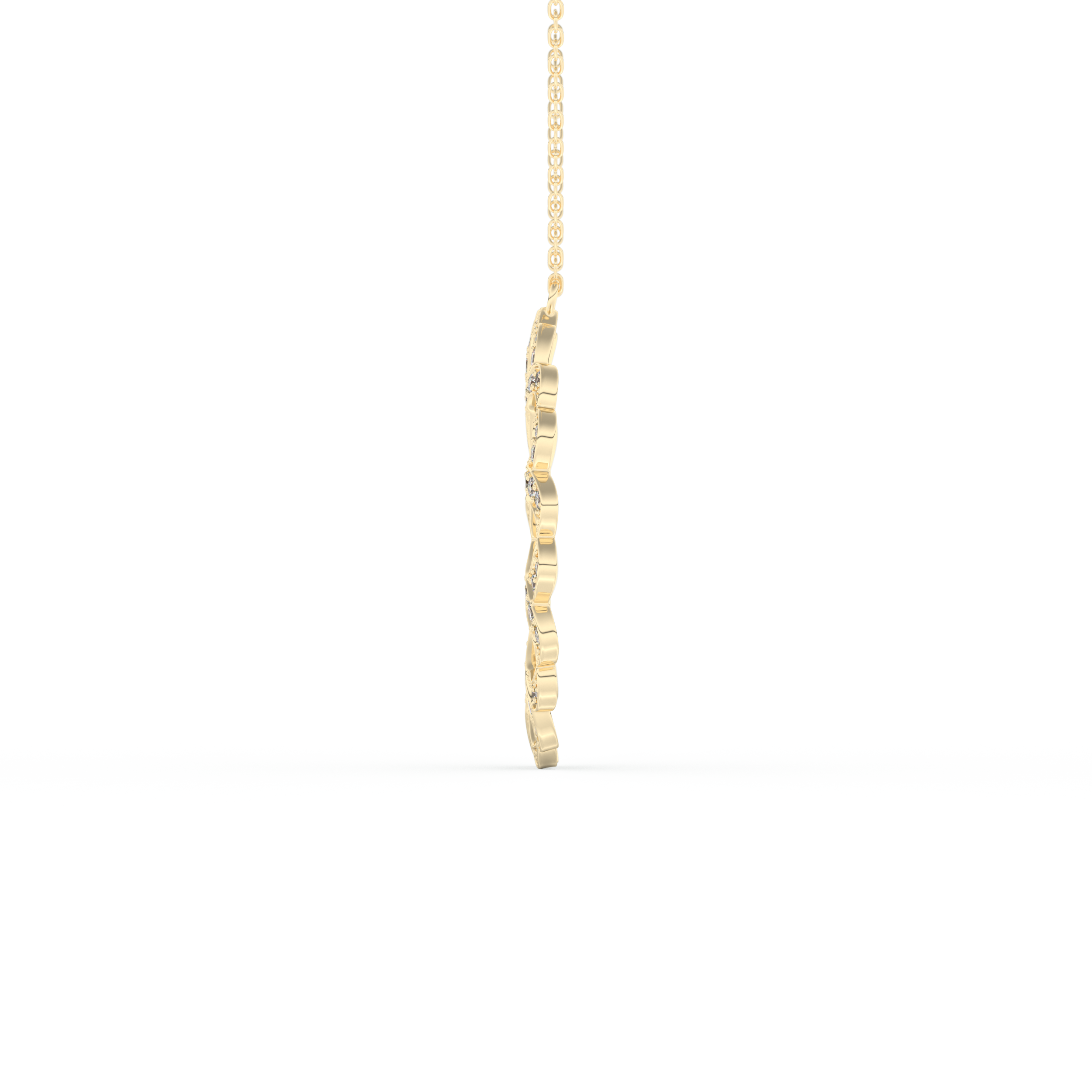 Stunning 0.302 CT Round Moissanite Diamond Spiral Necklace in Solid Gold