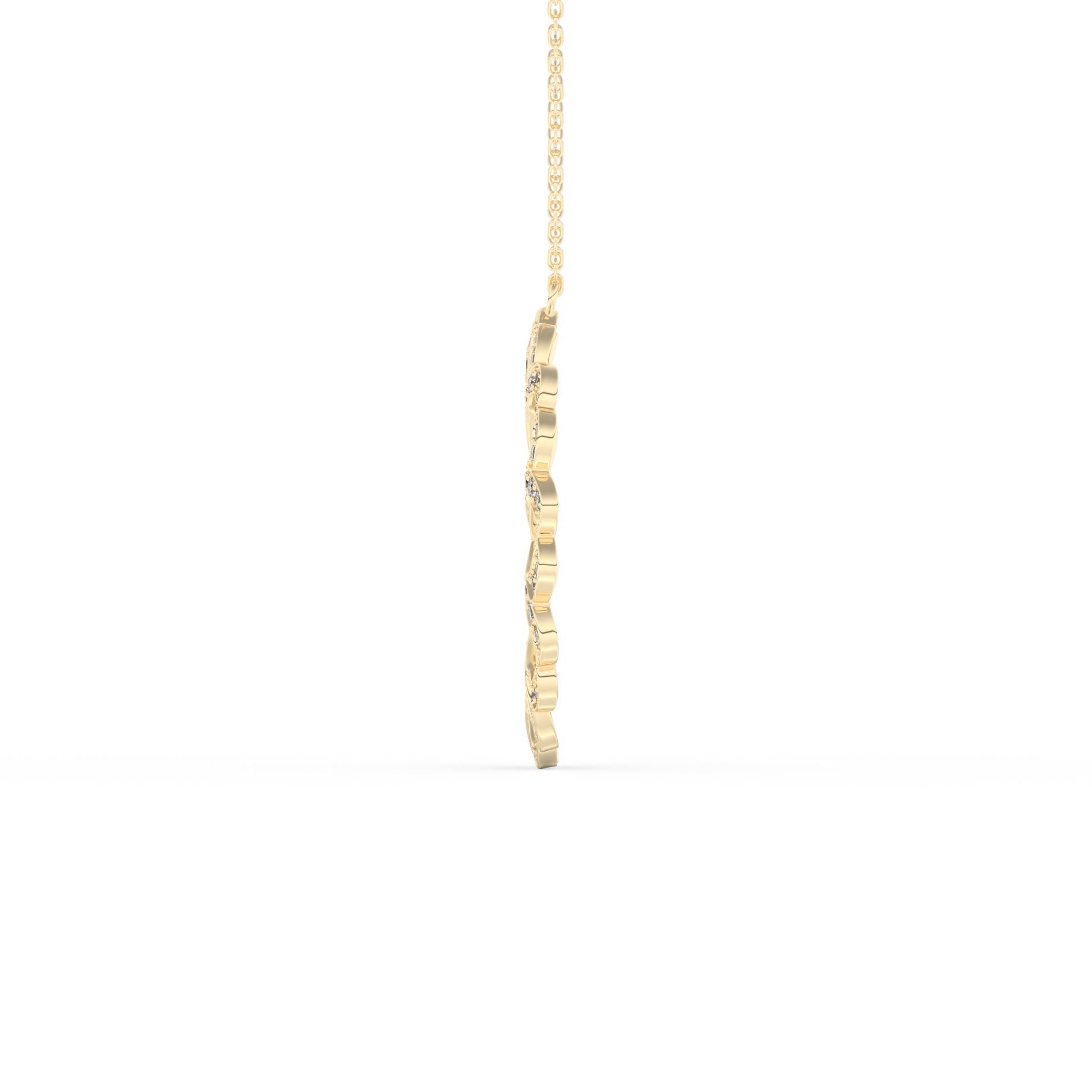 Stunning 0.302 CT Round Moissanite Diamond Spiral Necklace in Solid Gold