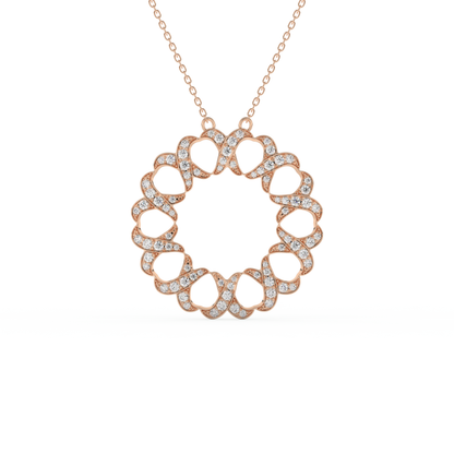 Stunning 0.302 CT Round Moissanite Diamond Spiral Necklace in Solid Gold
