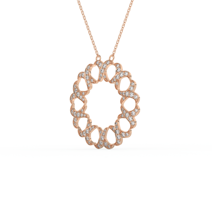 Stunning 0.302 CT Round Moissanite Diamond Spiral Necklace in Solid Gold