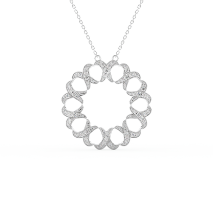 Stunning 0.302 CT Round Moissanite Diamond Spiral Necklace in Solid Gold