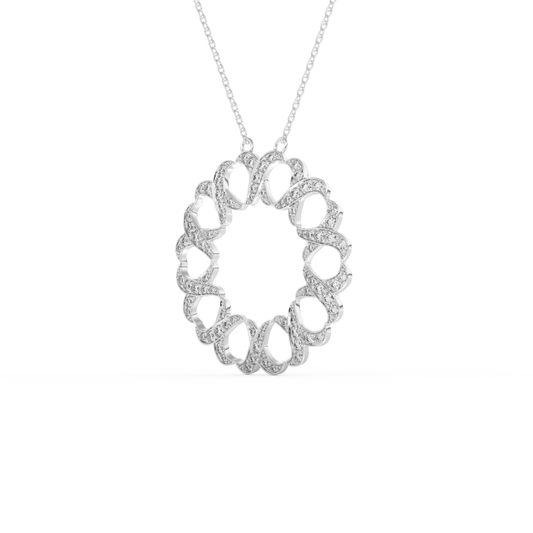 Stunning 0.302 CT Round Moissanite Diamond Spiral Necklace in Solid Gold