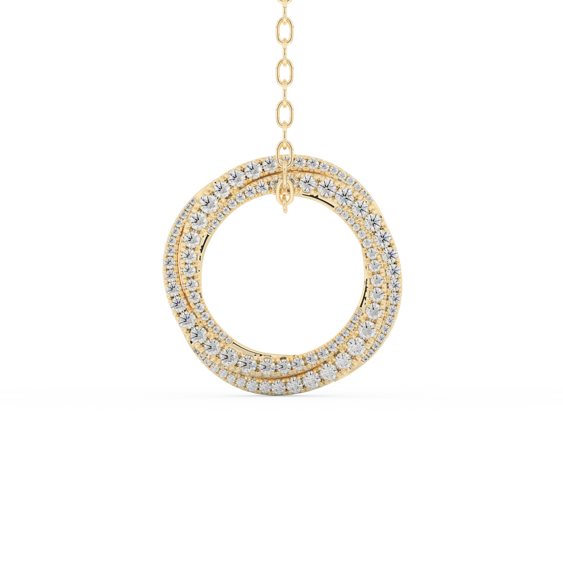 Stunning 1.288 CT Round Moissanite Diamond Spiral Necklace in Solid Gold