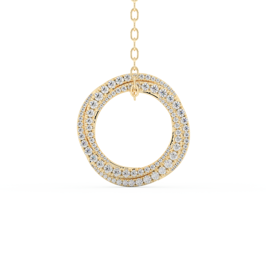 Stunning 1.288 CT Round Moissanite Diamond Spiral Necklace in Solid Gold