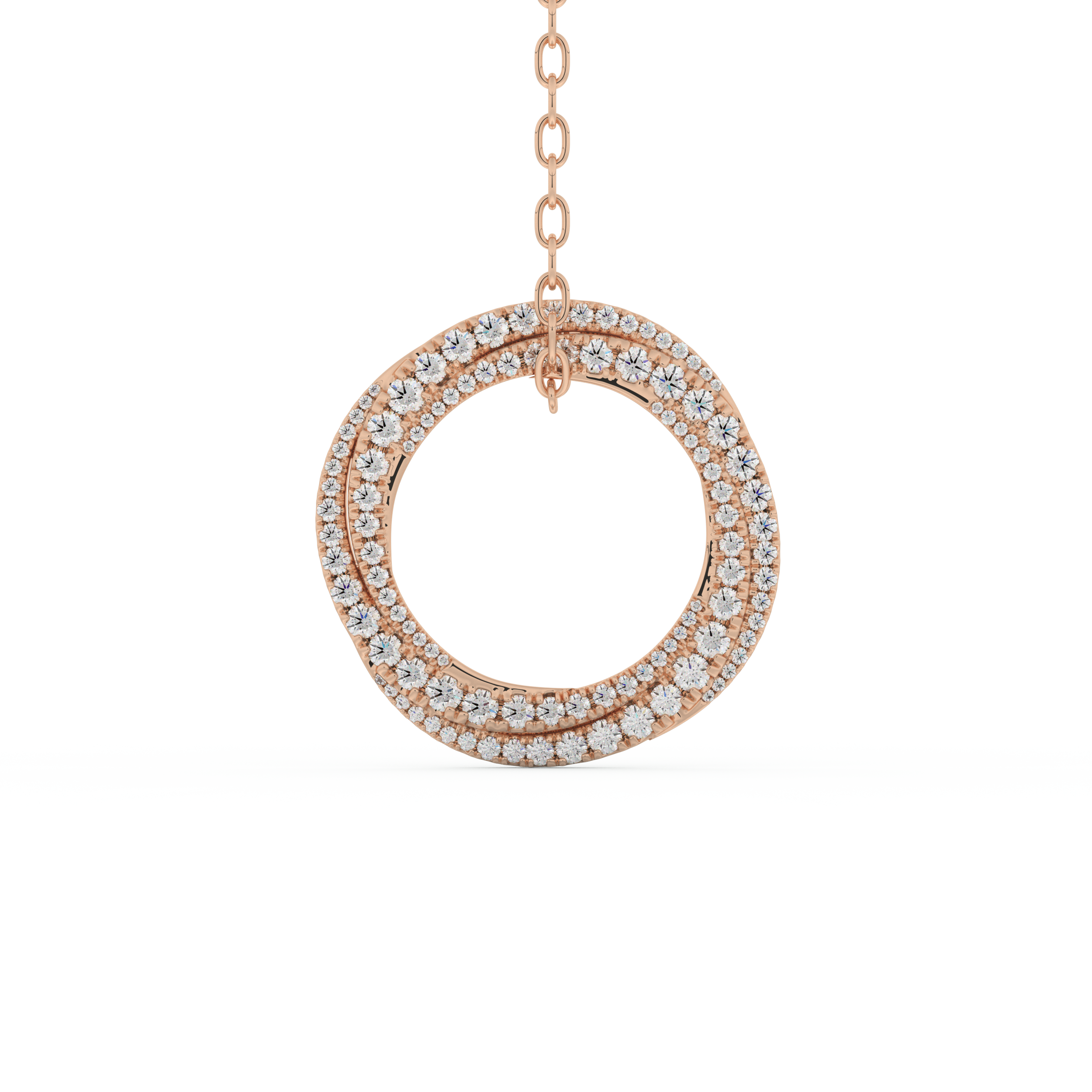 Stunning 1.288 CT Round Moissanite Diamond Spiral Necklace in Solid Gold