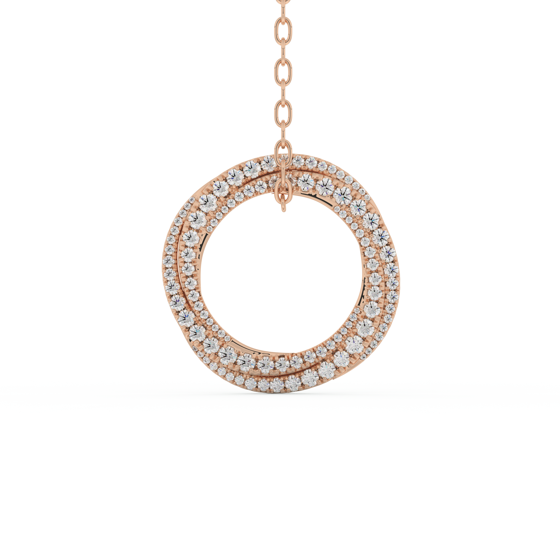 Stunning 1.288 CT Round Moissanite Diamond Spiral Necklace in Solid Gold