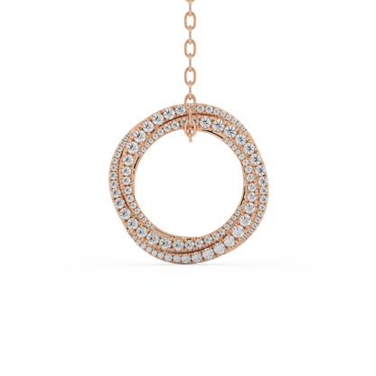 Stunning 1.288 CT Round Moissanite Diamond Spiral Necklace in Solid Gold