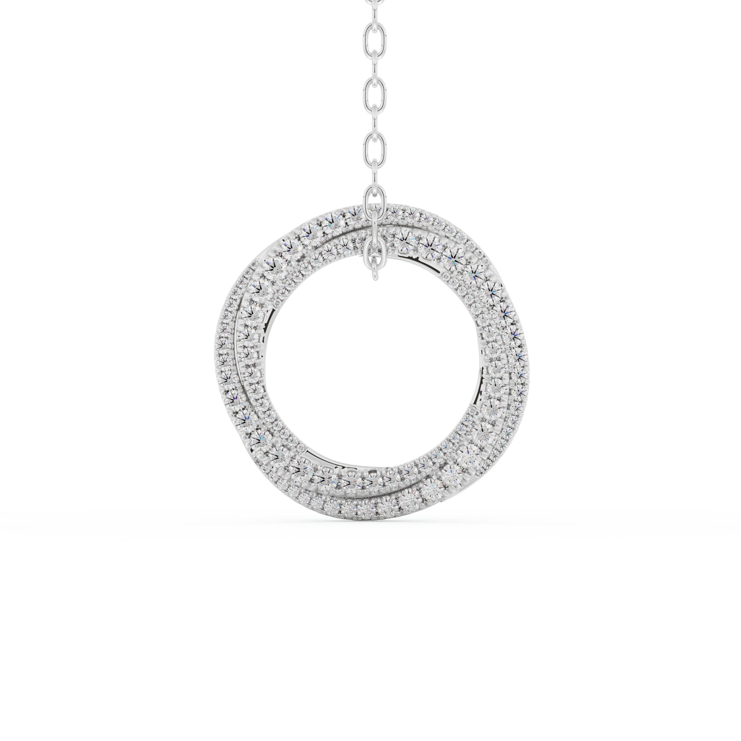 Stunning 1.288 CT Round Moissanite Diamond Spiral Necklace in Solid Gold