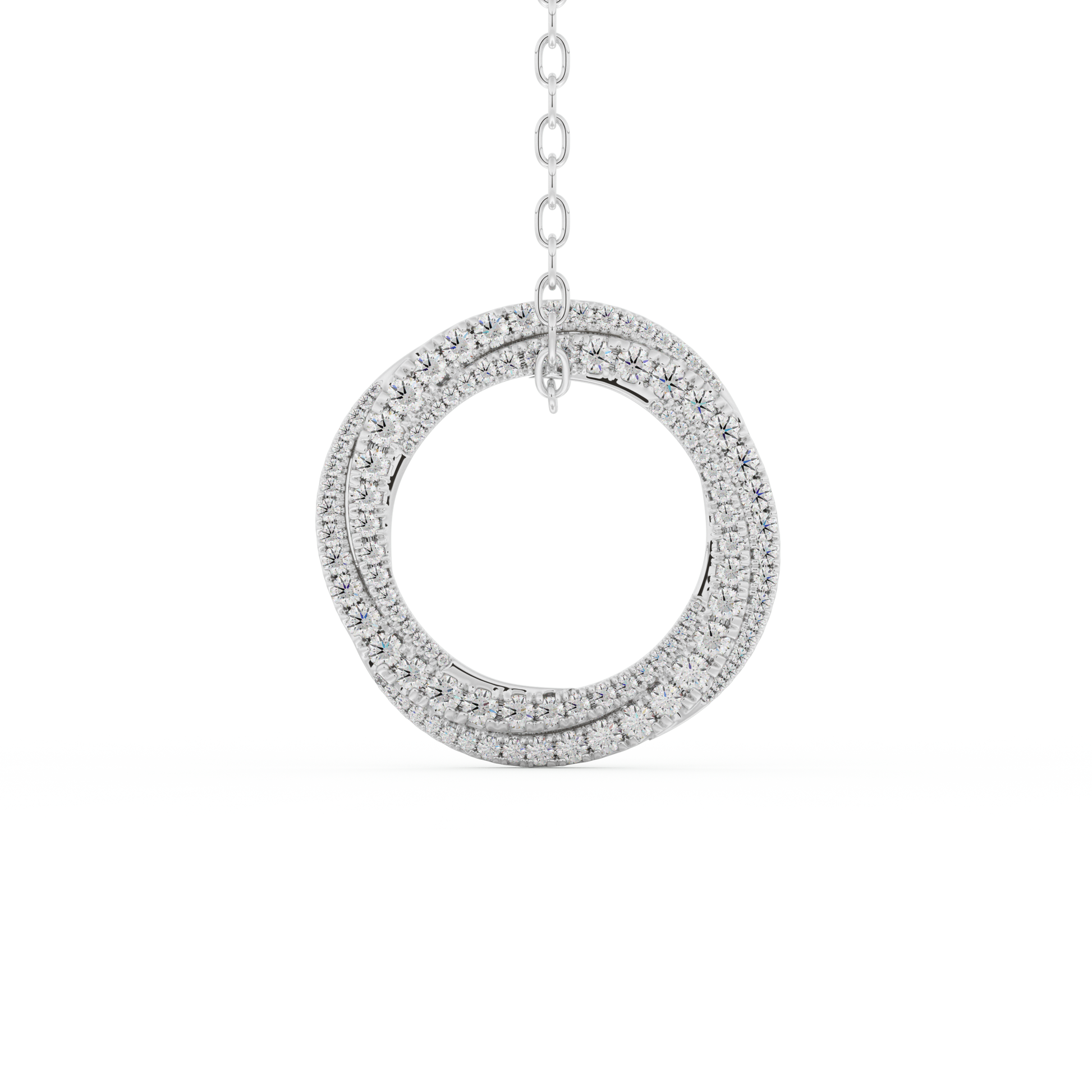 Stunning 1.288 CT Round Moissanite Diamond Spiral Necklace in Solid Gold