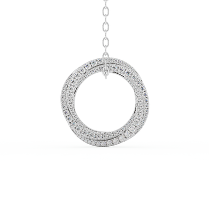 Stunning 1.288 CT Round Moissanite Diamond Spiral Necklace in Solid Gold