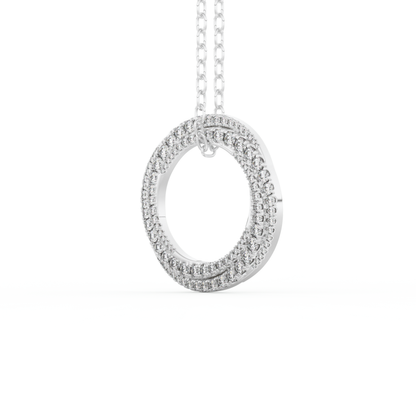 Stunning 1.288 CT Round Moissanite Diamond Spiral Necklace in Solid Gold