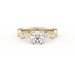 Round Cut 1.03 Carat Moissanite Ring – Cluster Setting in Gold