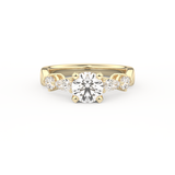 Round Cut 1.03 Carat Moissanite Ring – Cluster Setting in Gold