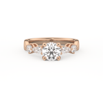 Round Cut 1.03 Carat Moissanite Ring – Cluster Setting in Gold