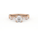 Round Cut 1.03 Carat Moissanite Ring – Cluster Setting in Gold