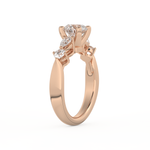 Round Cut 1.03 Carat Moissanite Ring – Cluster Setting in Gold
